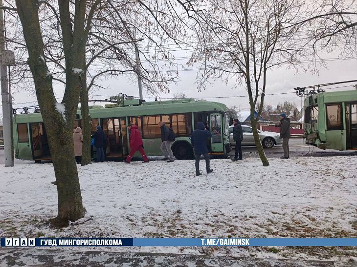 В Минске столкнулись троллейбусы: пострадали 7 человек